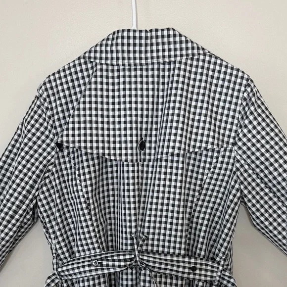 London Fog Black and White Houndstooth Trench Coat Size XL - Picture 9 of 16